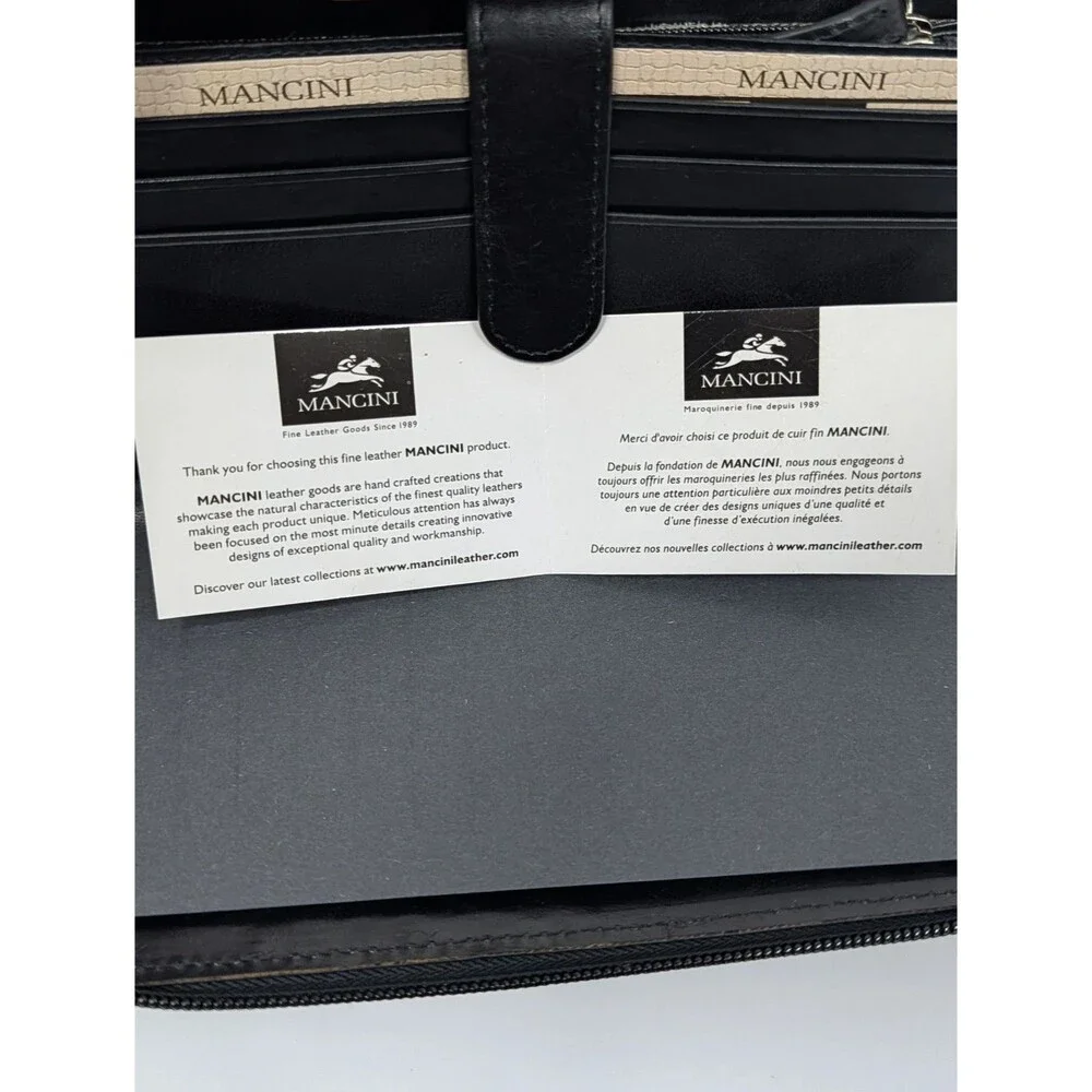 Mancini Casablanca RFID Full Zip Leather Clutch Wallet Black 87000372.